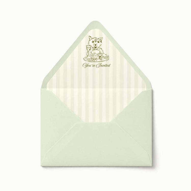 "Custom Pet Illustration Striped Envelope Liner | Set of 10" - Envelope Liners in multicolorassorted-colors by Paper Haven