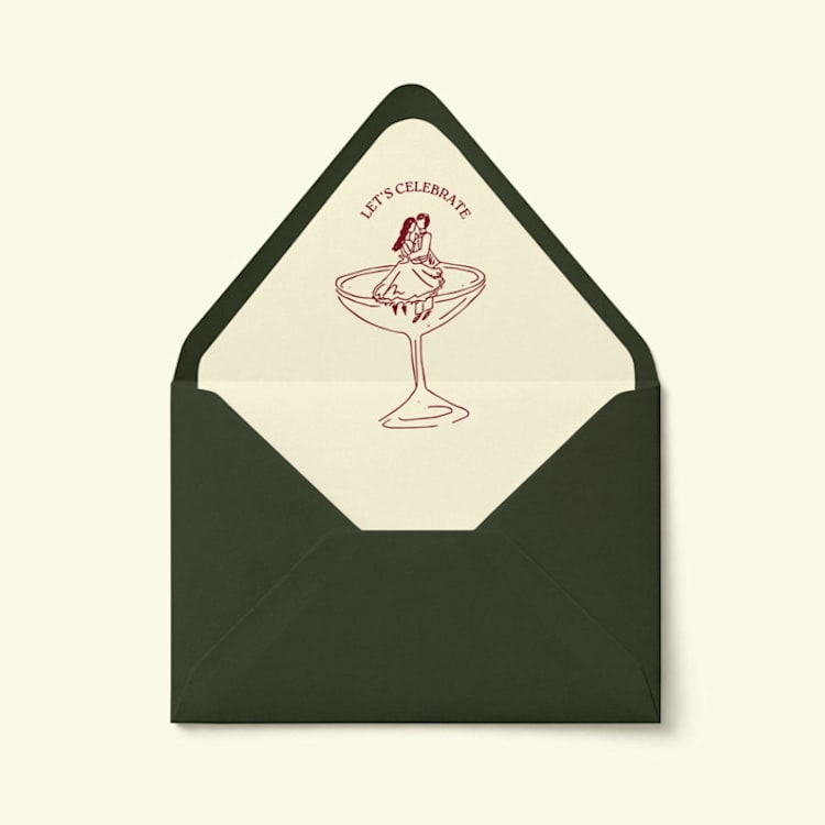 "Let’s Celebrate Couple Cocktail Envelope Liner | Set of 10" - Envelope Liners in multicolorassorted-colors by Paper Haven