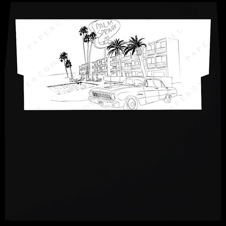 "Palm Springs Skyline Envelope Liner with custom text/saying | Set of 10 | For 5x7 Minted Square Flap Envelope" - Envelope Liners in white by Kimee Meyer