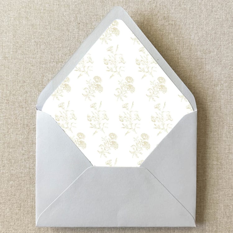 "Ivory Cream Vintage Toile Envelope Liner | Set of 10 | For 5x7” Invitations" - Envelope Liners in white by Cotton and Bow