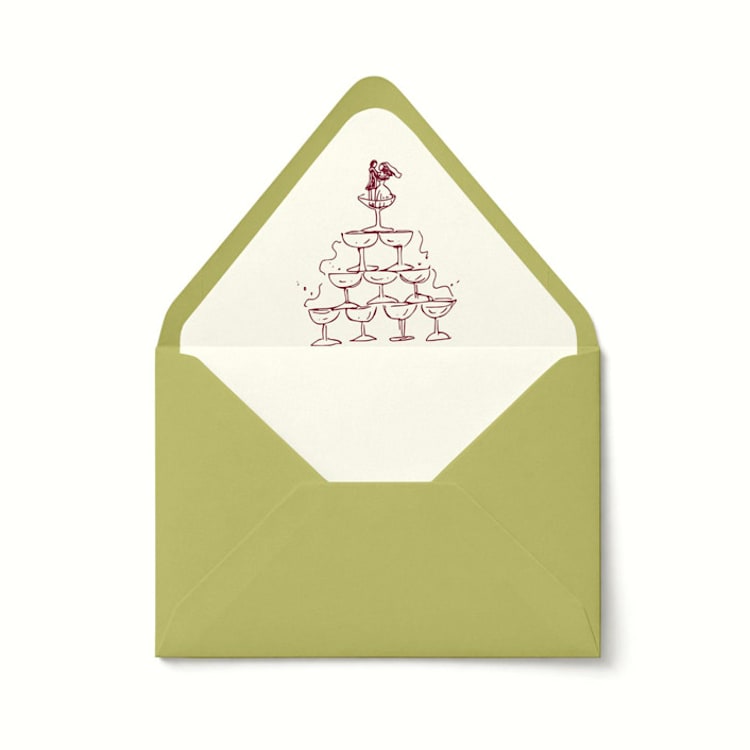 "Champagne Tower Envelope Liner | Set of 10" - Envelope Liners in multicolorassorted-colors by Paper Haven