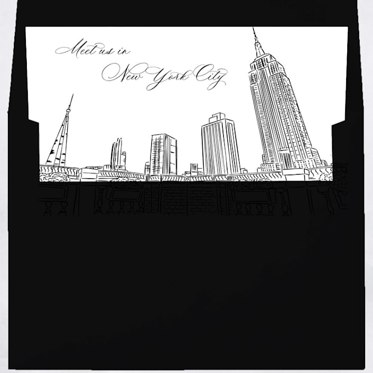 "Empire State Building and Chrysler Building in NYC Envelope Liner with custom text/saying | Set of 10 | For 5x7 Minted Square Flap Envelope" - Envelope Liners in white by Kimee Meyer