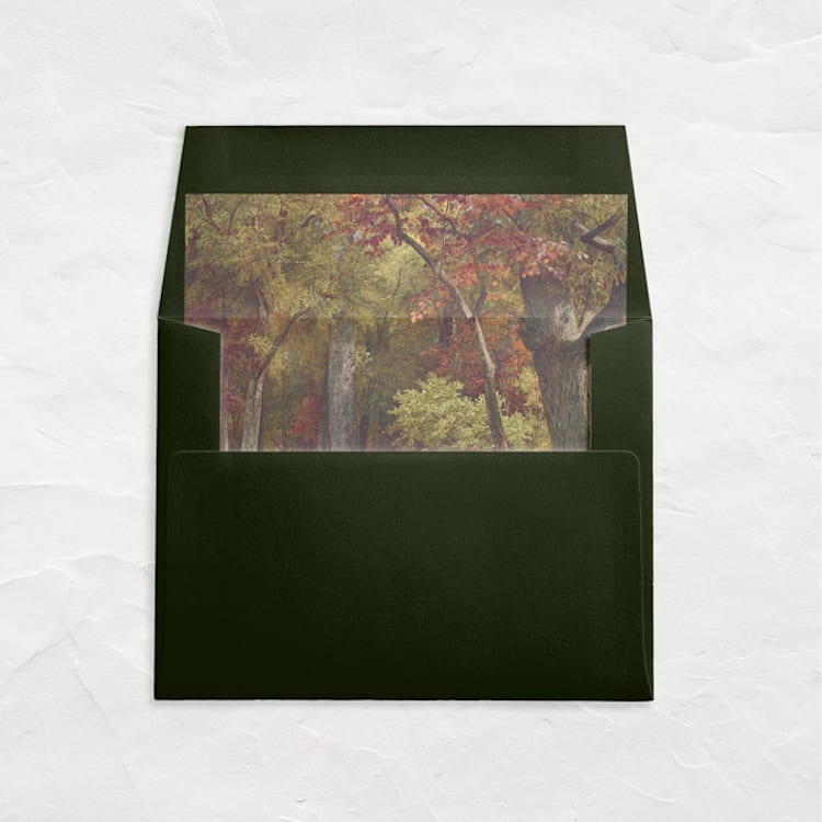 "A7 Fine Art Envelope Liners Square Flap // Autumn Woodland (Set of 25)" - Envelope Liners in multicolorassorted-colors by Clover and Lamb