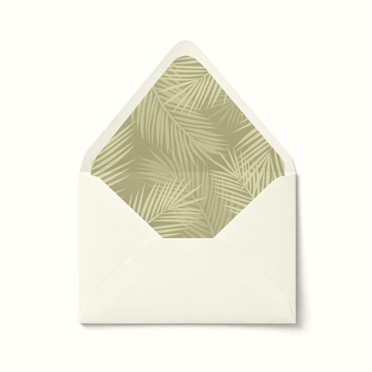 "Palm Leaves Envelope Liner | Set of 10" - Envelope Liners in green by Paper Haven