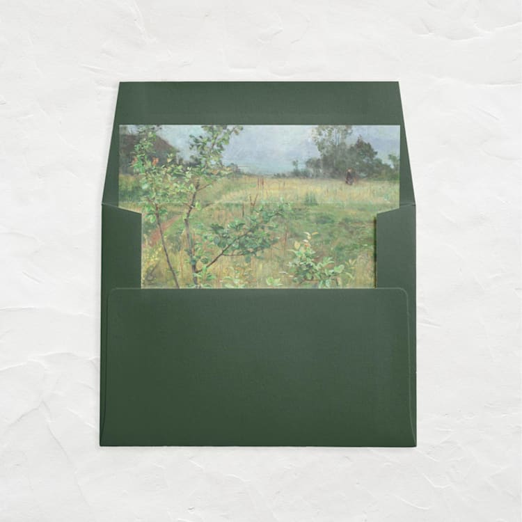 "A7 Fine Art Envelope Liners Square Flap // Summer Meadow (Set of 25)" - Envelope Liners in green by Clover and Lamb