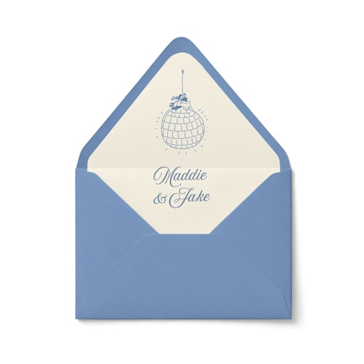 "Hand Drawn Disco Ball Envelope Liner | Set of 10" - Envelope Liners in blue by Paper Haven