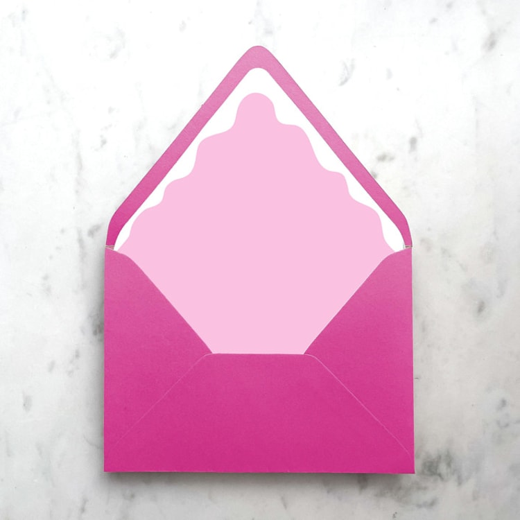 "A7 Envelope Liners Pink Squiggle (set of 10)" - Envelope Liners in pink by Design by Laney