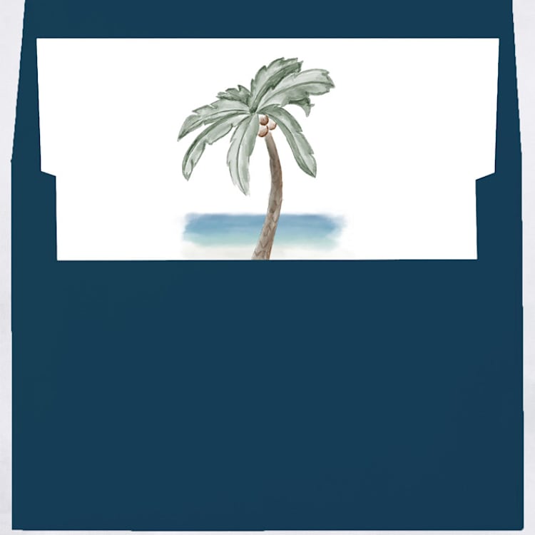 "Original watercolor Palm Tree Envelope Liner | Set of 10 | For 5x7 Minted Square Flap Envelope" - Envelope Liners in white by Kimee Meyer
