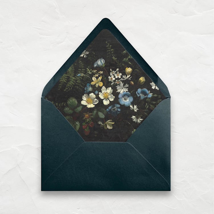 "A7 Fine Art Envelope Liners // Flowers + Ferns (Set of 25)" - Envelope Liners in multicolorassorted-colors by Clover and Lamb