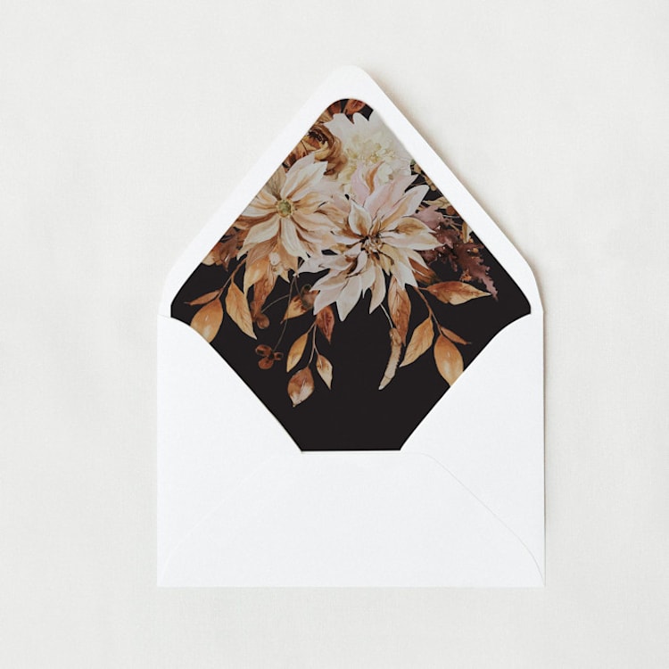 "Rust Black Autumn Liner | Set of 25 Euro Envelope Liners" - Envelope Liners in black by Nikki Turner