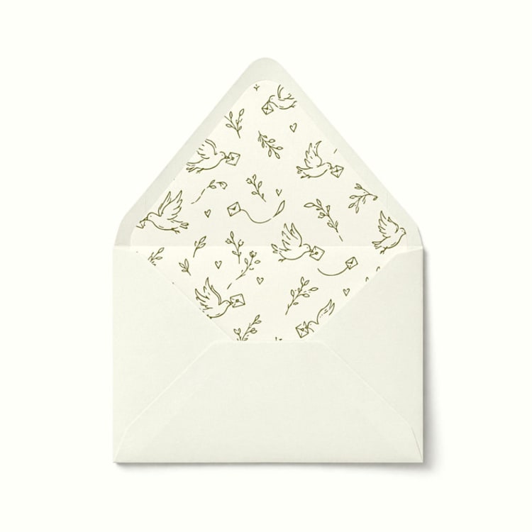 "Hand Drawn Dove Messenger Envelope Liner | Set of 10" - Envelope Liners in multicolorassorted-colors by Paper Haven