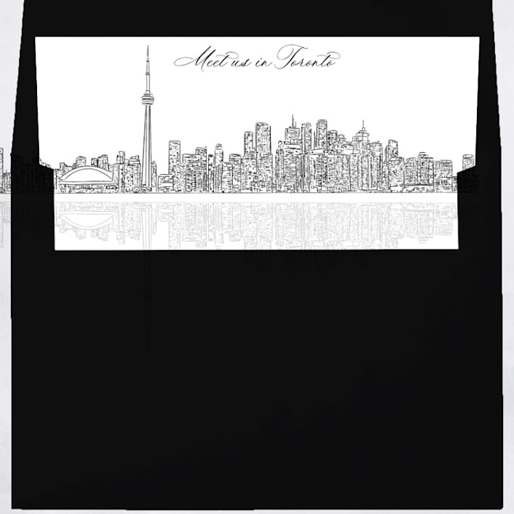"Toronto Skyline Envelope Liner with custom text/saying | Set of 10 | For 5x7 Minted Square Flap Envelope" - Envelope Liners in white by Kimee Meyer