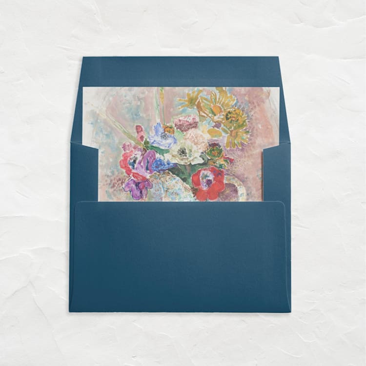 "A7 Fine Art Envelope Liners Square Flap // Painter's Garden (Set of 25)" - Envelope Liners in blue by Clover and Lamb