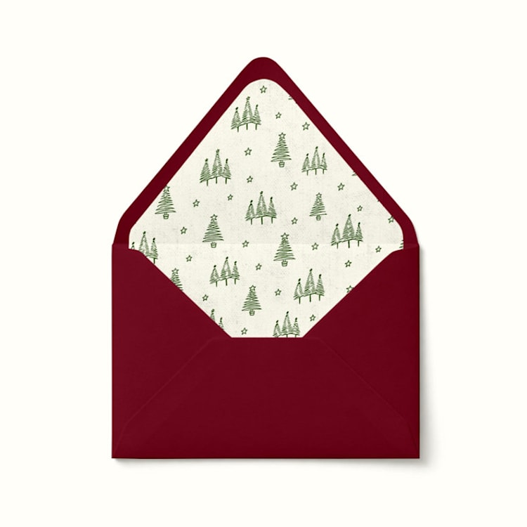 "Vintage Christmas Tree Envelope Liner | Set of 10" - Envelope Liners in multicolor by Paper Haven