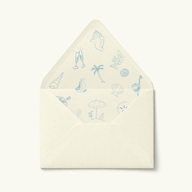 "Coastal Doodle Envelope Liner | Set of 10" - Envelope Liners in multicolorassorted-colors by Paper Haven
