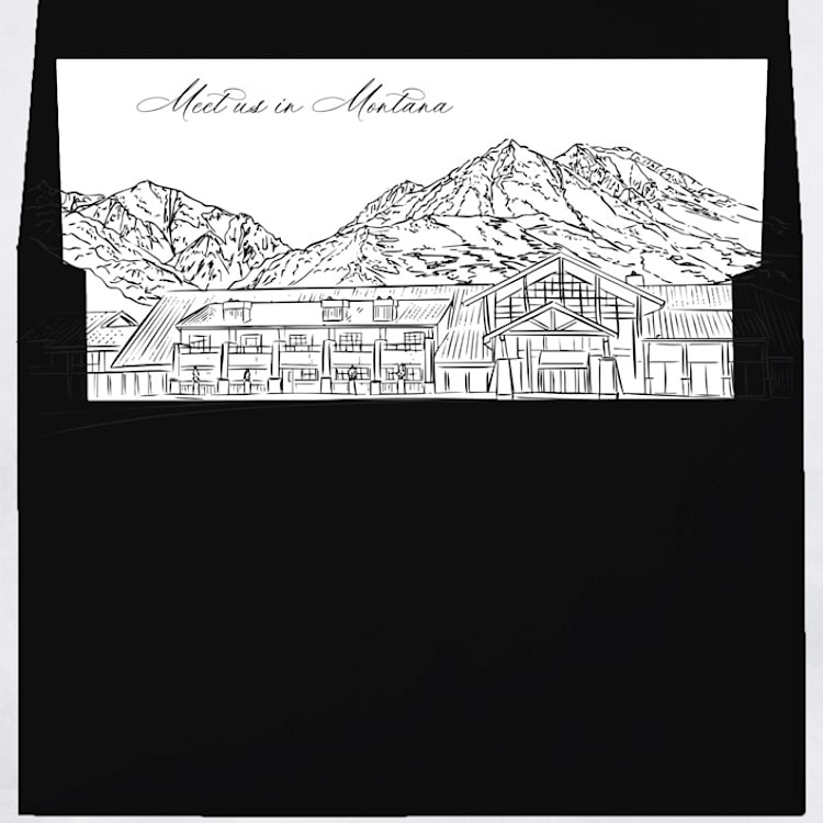 "Montana Skyline Envelope Liner with custom text/saying | Set of 10 | For 5x7 Minted Square Flap Envelope" - Envelope Liners in white by Kimee Meyer