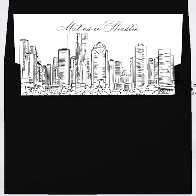 "Houston Texas Skyline Envelope Liner with custom text/saying | Set of 10 | For 5x7 Minted Square Flap Envelope" - Envelope Liners in white by Kimee Meyer