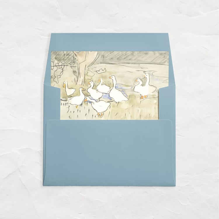"A7 Envelope Liners Square Flap // Darling Ducks (Set of 25)" - Envelope Liners in multicolorassorted-colors by Clover and Lamb