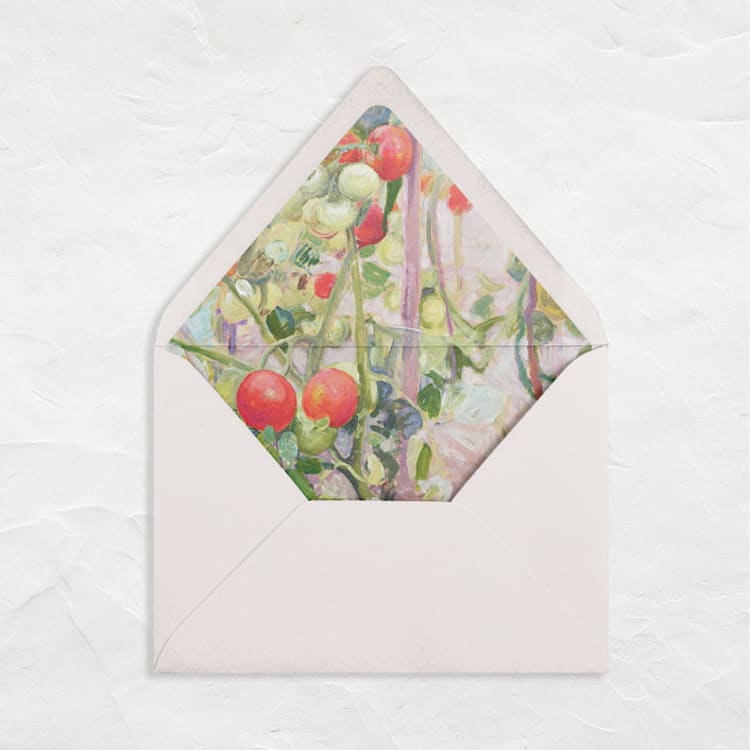 "A7 Fine Art Envelope Liners // Tomato Vines (Set of 25)" - Envelope Liners in red by Clover and Lamb