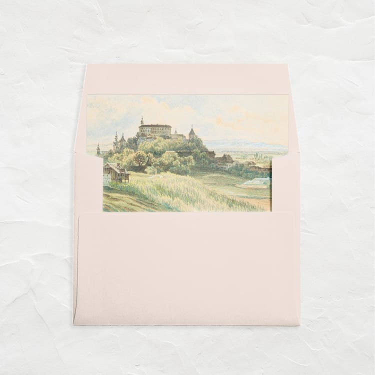 "A7 Envelope Liners Square Flap // Castle on a Hill (Set of 25)" - Envelope Liners in green by Clover and Lamb