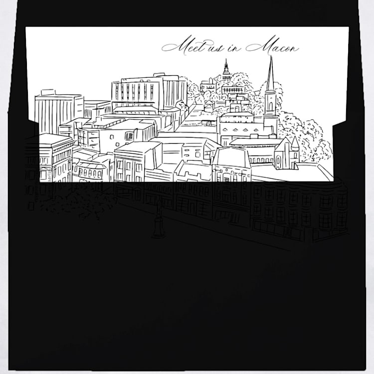 "Macon Georgia Skyline Envelope Liner with custom text/saying | Set of 10 | For 5x7 Minted Square Flap Envelope" - Envelope Liners in white by Kimee Meyer
