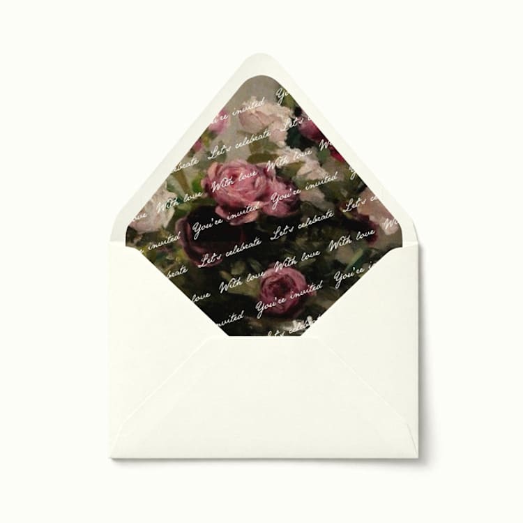 "Vintage Floral Love Letter Envelope Liner | Set of 10" - Envelope Liners in multicolor by Paper Haven