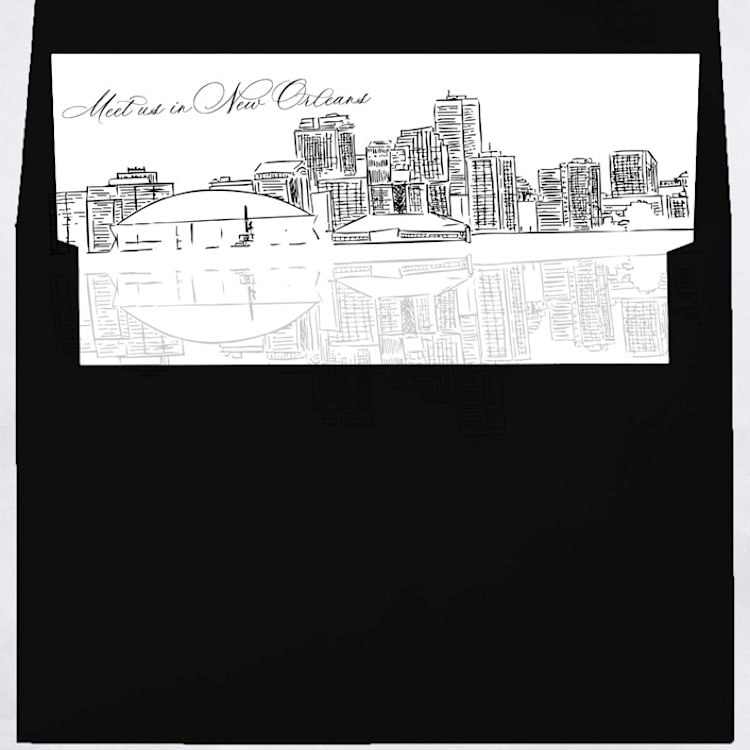 "New Orleans Skyline Envelope Liner with custom text/saying | Set of 10 | For 5x7 Minted Square Flap Envelope" - Envelope Liners in white by Kimee Meyer