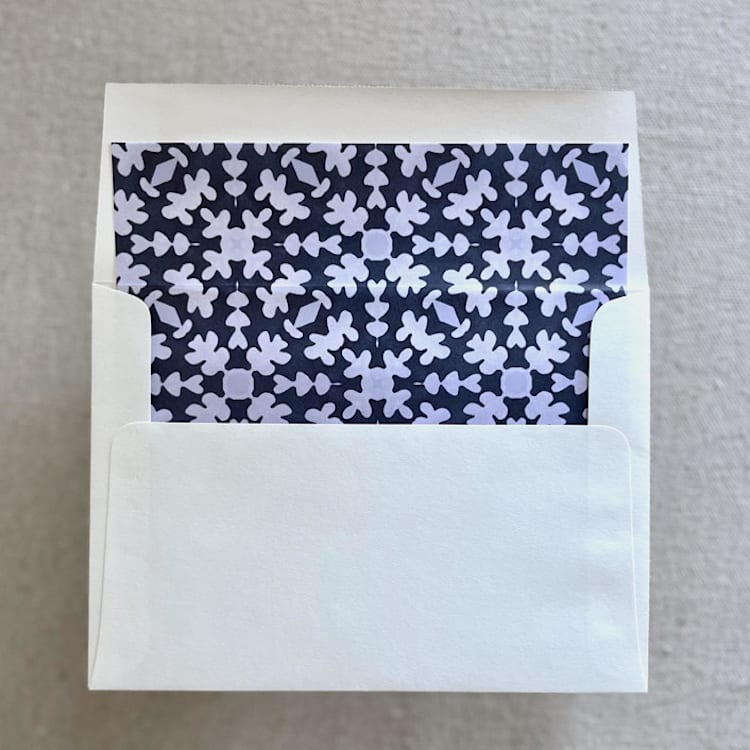 "A7 Envelope Liners | Isabella in Sky on Ocean for Straight Flap Envelopes | Pack of 10" - Envelope Liners in blue by Renée Stramel