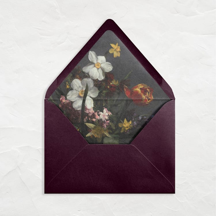 "A7 Fine Art Envelope Liners // Midnight Bloom (Set of 25)" - Envelope Liners in white by Clover and Lamb