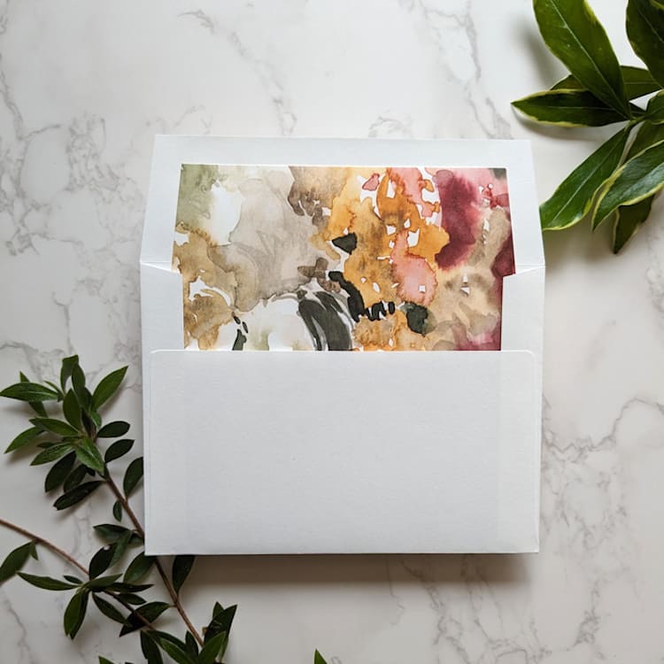 "Bouquet Watercolor Square Envelope Liner | Set of 10" - Envelope Liners in multicolor by Campofiore Paper Studio