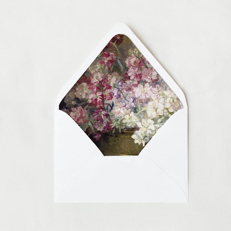 "Romantic Blush & Burgundy Oil Painting | Set of 25 Euro Envelope Liner" - Envelope Liners in purple by Nikki Turner