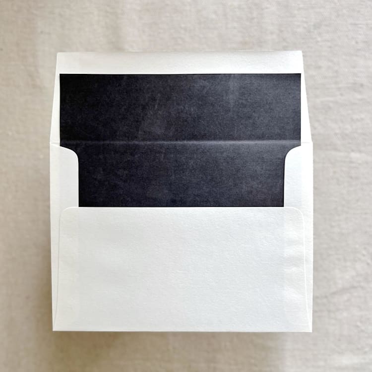 "A7 Envelope Liners Fresco Texture in Ebony Black for Straight Flap Envelopes | Pack of 10" - Envelope Liners in black by Renée Stramel