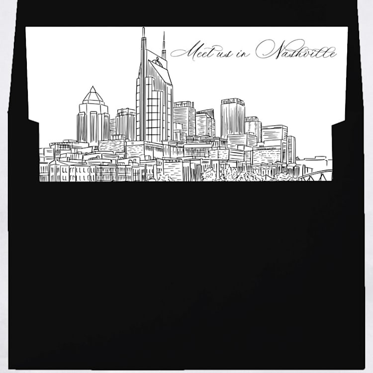 "Nashville Skyline Envelope Liner with custom text/saying | Set of 10 | For 5x7 Minted Square Flap Envelope" - Envelope Liners in white by Kimee Meyer