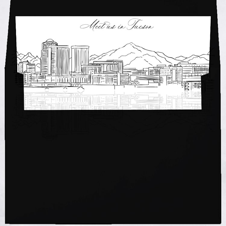 "Tucson Skyline Envelope Liner with custom text/saying | Set of 10 | For 5x7 Minted Square Flap Envelope" - Envelope Liners in white by Kimee Meyer