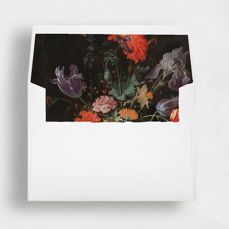 "Black Floral Art| Set of 25 Envelope Liners" - Envelope Liners in black by Nikki Turner