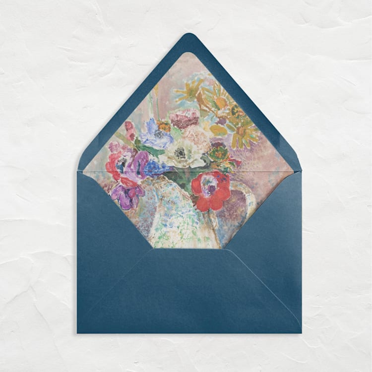 "A7 Fine Art Envelope Liners // Painter's Garden (Set of 25)" - Envelope Liners in blue by Clover and Lamb