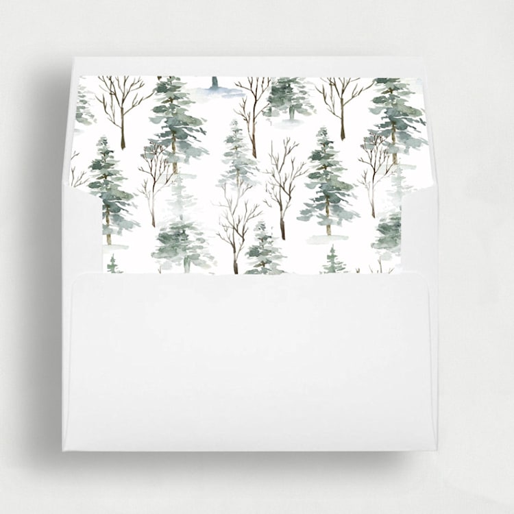 "Holiday Trees | Set of 25 Envelope Liners" - Envelope Liners in green by Nikki Turner
