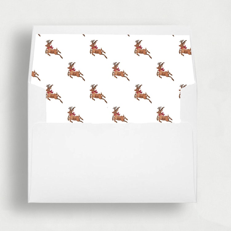 "Reindeer Revelry: Enchanting Christmas Envelope Liners | Set of 25" - Envelope Liners in brown by Nikki Turner
