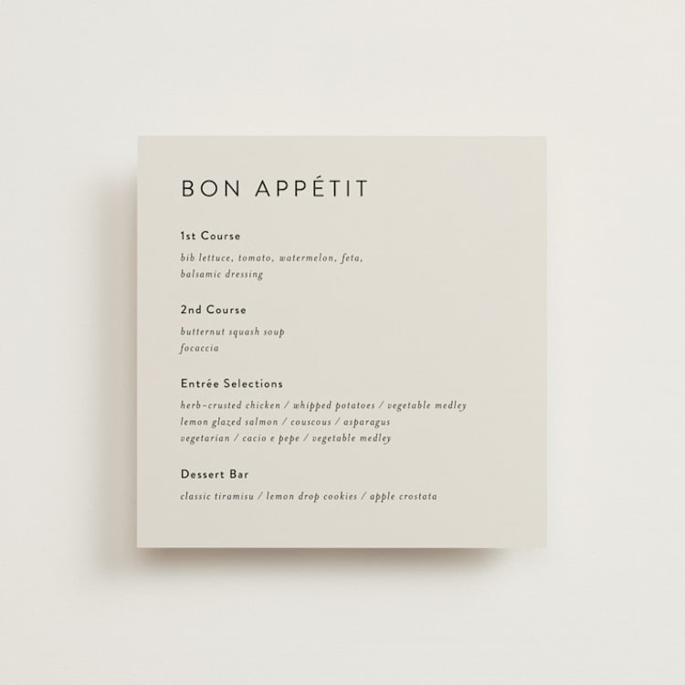 "First Look" - Menus in Ash by Kelly Williams - Front