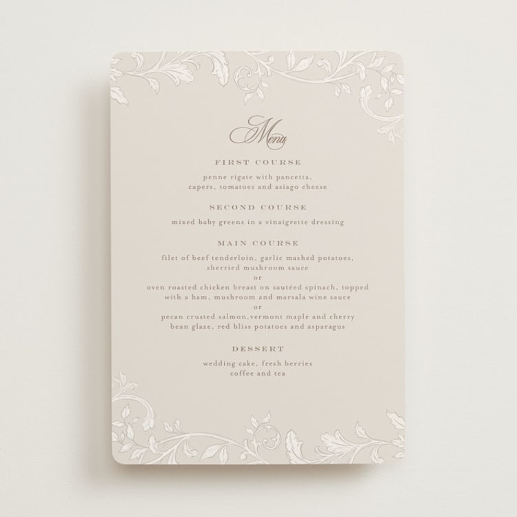 "vintage flourishes" - Menus in Natural by BR Designs - Front