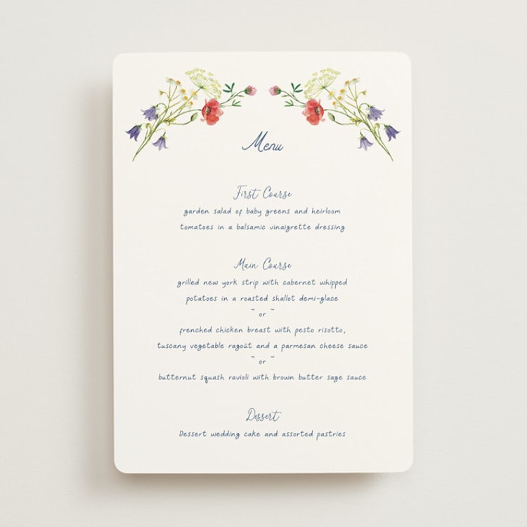 "Wildflower Romance" - Menus in Ivory by frau brandt - Front