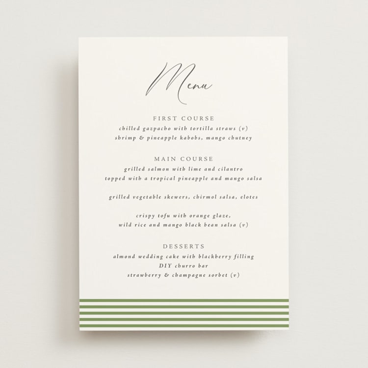 "Palm Monogram" - Menus in Leaf by Olivia Raufman - Front