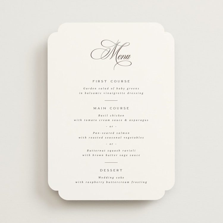 "Side by Side" - Menus in Tuxedo by Orasie - Front