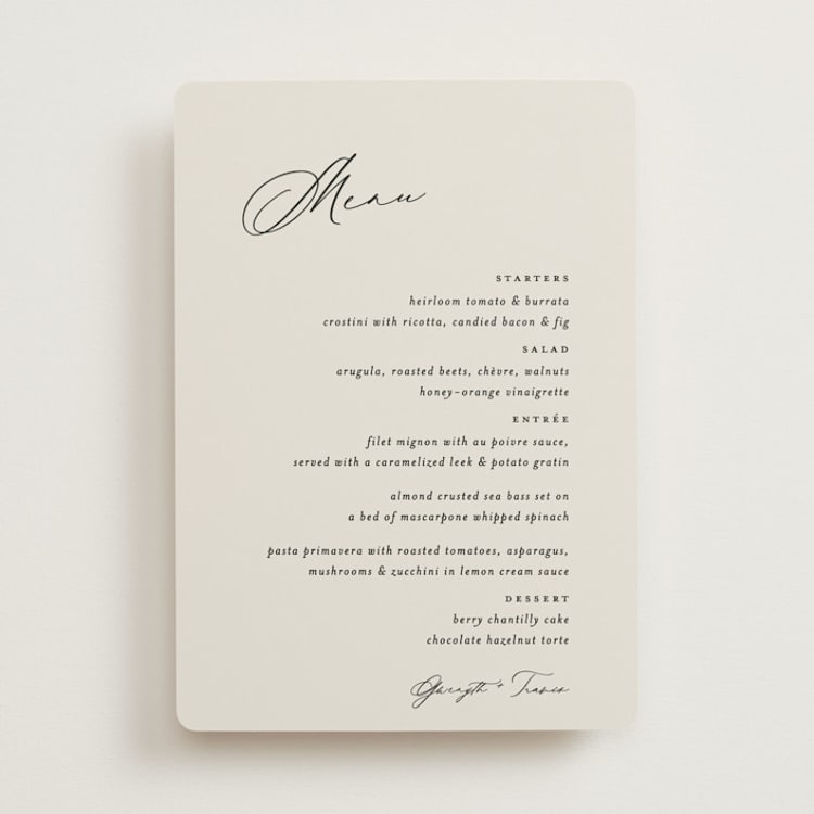 "kinkaid" - Menus in Ivory by Carolyn Nicks - Front
