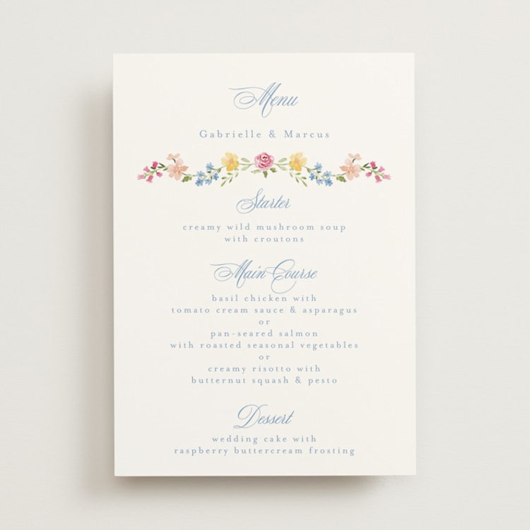 "Everlasting Romance" - Menus in Meadow by Petra Kern - Front