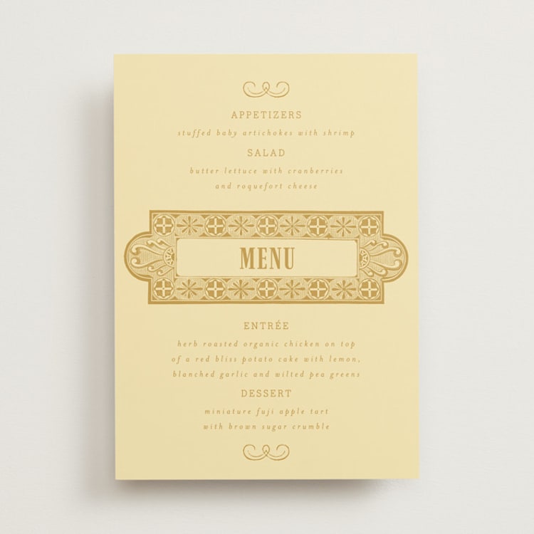 "Vintage Label" - Menus in Butter by Nazia Hyder - Front