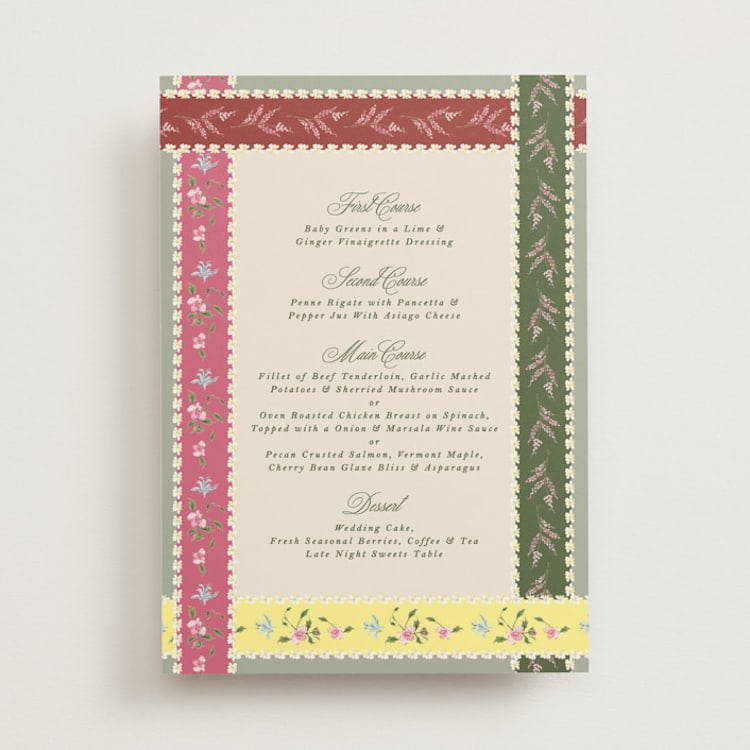 "whimsey floral" - Menus in English Garden by Phrosné Barwood - Front