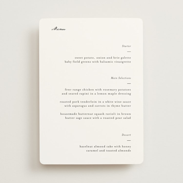 "Tuscany" - Menus in Ink by Blustery August - Front