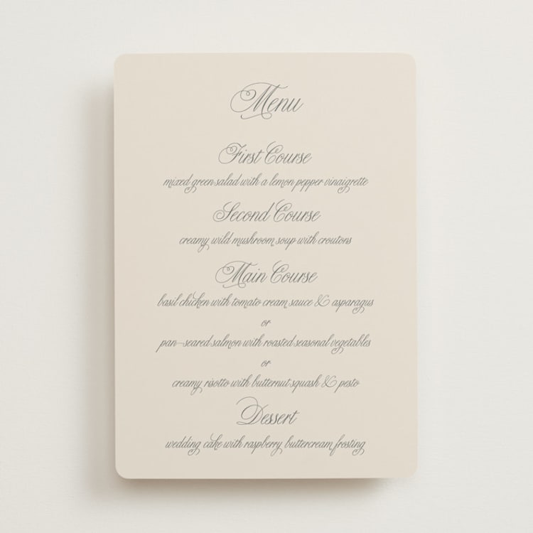 "Let's Say I Do" - Menus in Ivory by Petra Kern - Front