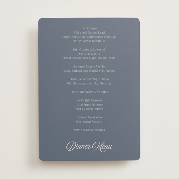 "Ritzy" - Menus in French Blue by Nicoletta Savod - Front
